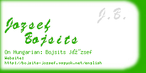 jozsef bojsits business card